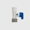 Врезка пластиковая 1/2"-14"-1/2" с краном