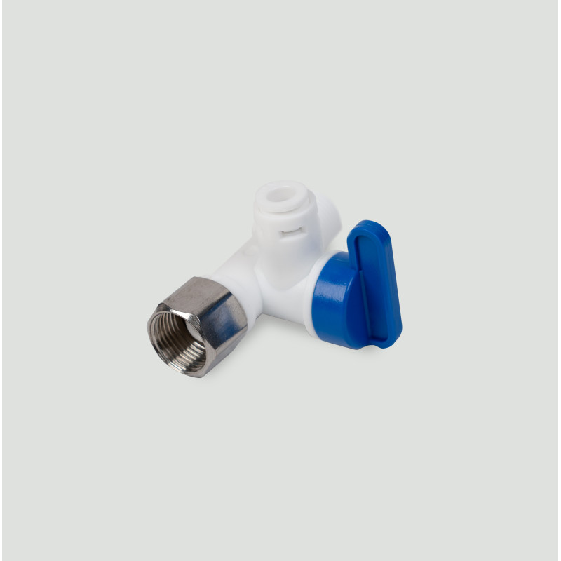 Врізка пластикова 3/8"-1/4"-3/8" з краном