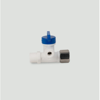 Врізка пластикова 3/8"-1/4"-3/8" з краном