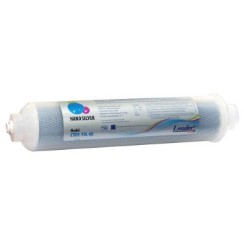Leader IN-LINE CTO NANO SILVER-10x2-QC постфильтр з брикетованим кокосовим вугіллям СТО з частинками нано срібла