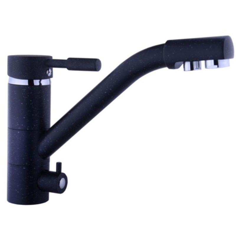Кухонний змішувач Raifil Globus Lux LAZER GLLR-0555 BLACK ЧОРНИЙ комбінований